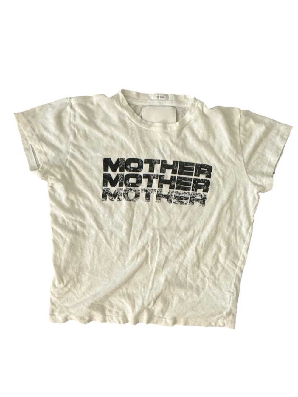 MOTHER The Sinful in Mother Stack- S- White/Black - Short Sleeve